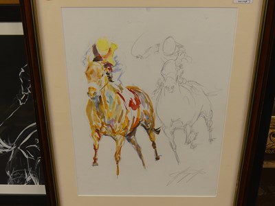 Lot 1077 - Jacquie Jones (b.1961) - Racehorses with...