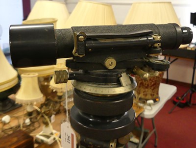 Lot 541 - A Stanley theodolite, the tube with bubble...