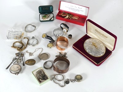 Lot 386 - A collection of costume jewellery and watches,...