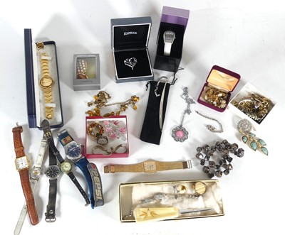Lot 388 - A collection of costume jewellery and watches,...