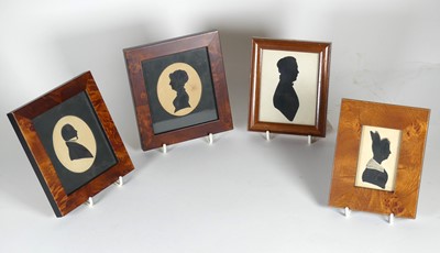Lot 440 - Four 19th century silhouette portrait miniatures