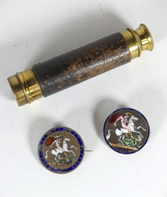 Lot 447 - A lacquered brass three-drawer pocket...