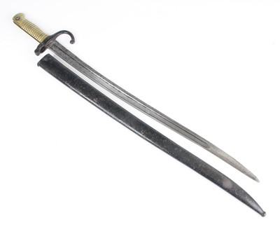 Lot 3033 - A French model 1866 chassepot bayonet, the...
