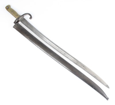 Lot 3030 - A French model 1866 chassepot bayonet, the...