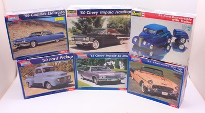 Lot 654 - A collection of six boxed Monogram 1/25 scale...