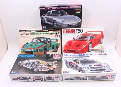 Lot 661 - A collection of five boxed Tamiya 1/24 scale...