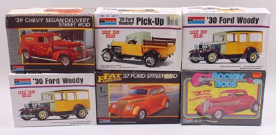 Lot 690 - Six boxed Monogram 1/24 scale plastic vehicle...