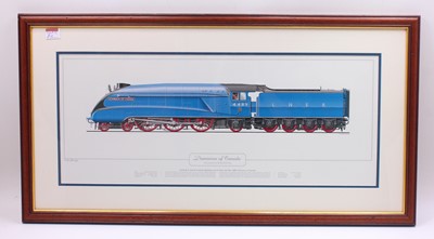Lot 61 - Richard Green framed loco print of an A4 class...