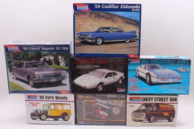 Lot 702 - Seven boxed Monogram 1/25 scale and 1.24 scale...