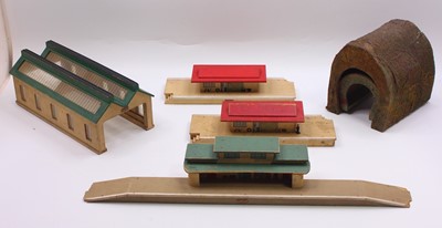 Lot 360 - Two large trays containing Hornby-Dublo and...