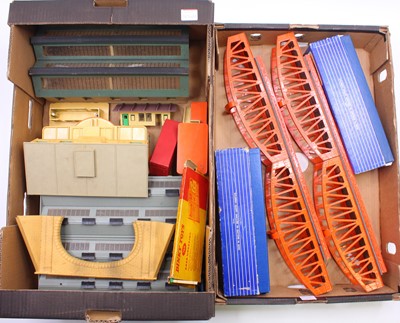 Lot 359 - Two large trays containing Hornby-Dublo...