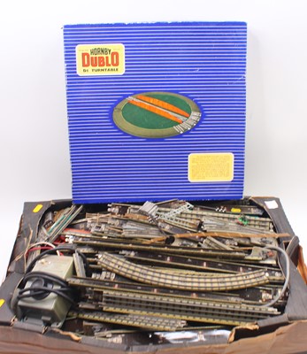 Lot 321 - One deep tray of Hornby Dublo 3 rail track, to...