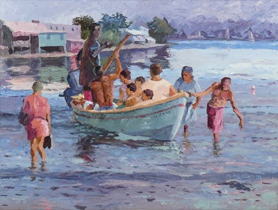 Lot 303 - Milton Messam (Jamaican b.1944) - Boat People,...