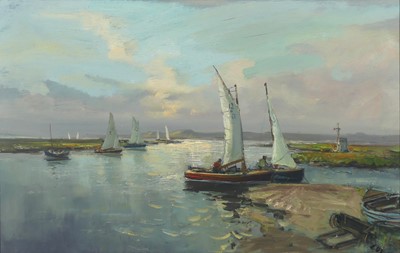 Lot 271 - Jack Cox (1914-2007) - Sailing on the Estuary,...