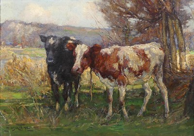 Lot 341 - William Watt Milne (1865-1949) - Two Calves,...