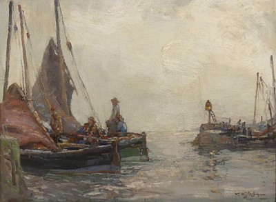 Lot 336 - William Watt Milne (1865-1949) - Boats in the...