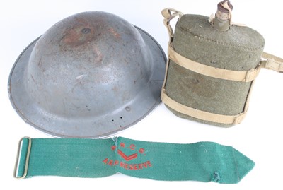 Lot 3240 - A WW II Home Front Brodie pattern Mk II steel...