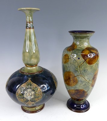 Lot 13 - Two Royal Doulton glazed stoneware vases, the...