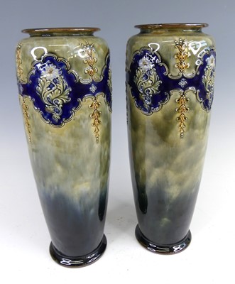 Lot 8 - A large pair of Royal Doulton glazed stoneware...