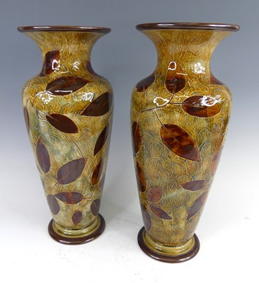Lot 7 - A large pair of Royal Doulton glazed stoneware...
