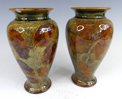Lot 10 - A pair of Royal Doulton glazed stoneware...