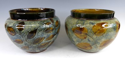 Lot 14 - Two similar Royal Doulton glazed stoneware...