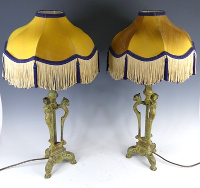 Lot 185 - A pair of contemporary decorative bronze table...
