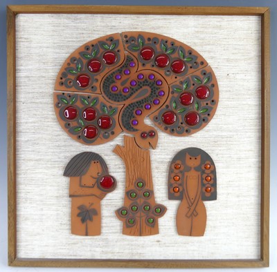 Lot 206 - A 1960s Hornsea pottery framed Muramic plaque '...