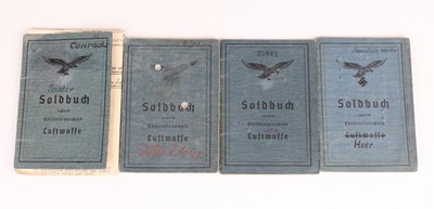 Lot 3080 - A collection of four Luftwaffe Soldbuchs, two...
