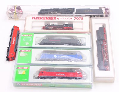 Lot 579 - Seven N gauge Continental and American locos...