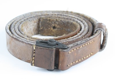 Lot 3098 - A WW II German Army K98 rifle sling in brown...