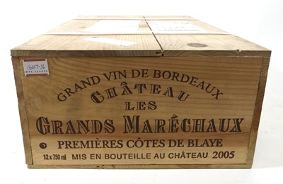 Lot 1129 - Château Les Grands Marechaux, 2005, Cotes de...