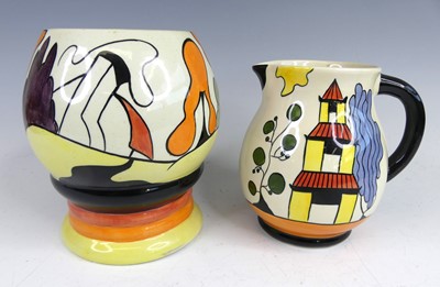Lot 87 - Lorna Bailey - a bulbous glazed ceramic vase...