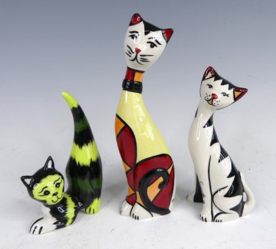 Lot 96 - Lorna Bailey - three various preening cats,...