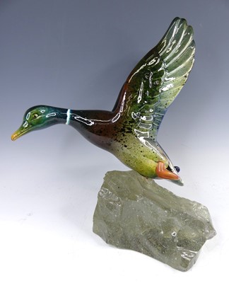 Lot 193 - Raymond Gangloff - Duck in Flight, glazed...