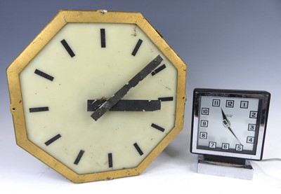 Lot 178 - An Art Deco gilt metal octagonal cased wall...
