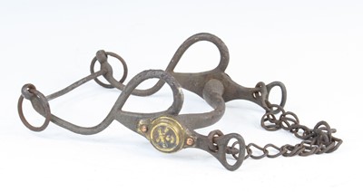 Lot 3126 - A WW I French Artillery horse bit, the...