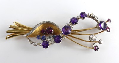 Lot 2110 - A yellow and white metal diamond and...