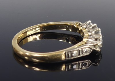 Lot 2101 - A yellow and white metal diamond five-stone...