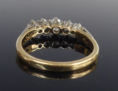 Lot 2101 - A yellow and white metal diamond five-stone...