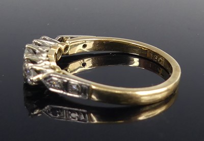 Lot 2101 - A yellow and white metal diamond five-stone...