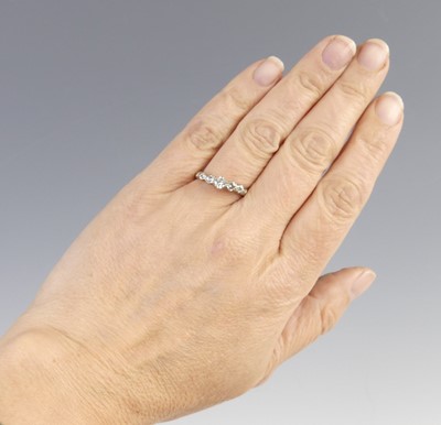 Lot 2101 - A yellow and white metal diamond five-stone...