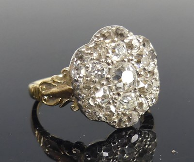 Lot 2097 - A late Georgian yellow and white metal diamond...
