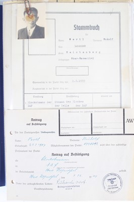 Lot 3155 - A folder of Third Reich ephemera, to include:...