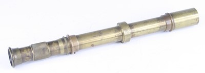 Lot 3166 - A WW I brass sighting scope, the barrel marked...