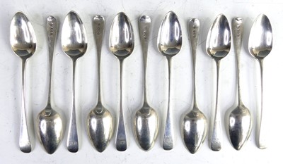 Lot 2066 - A set of twelve silver dessert spoons, in the...