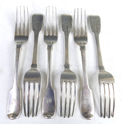 Lot 2043 - A set of six Irish Victorian silver dessert...