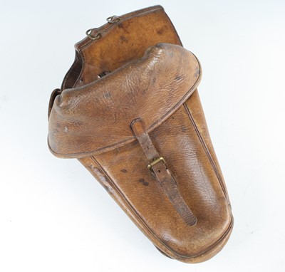Lot 3172 - A pair of WW I  brown stitched leather saddle...