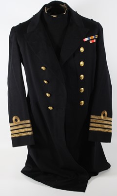 Lot 3188 - A Royal Naval Officers cap with bullion badge...