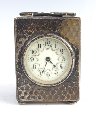 Lot 2266 - An Edwardian silver minuet carriage clock by...